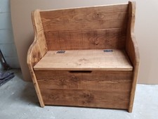 Rustic Plank Style Monks Bench with Storage "Settle/Pew" Bespoke Sizes Available