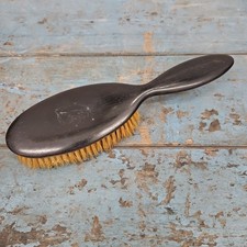 Victorian Antique Ebony Pure Bristle Hair Brush by Titterton Of London c. 1860s