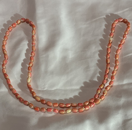 Statement beaded necklace pink - necklace,