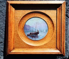 VICTORIAN (circa 1890) MINIATURE ORIGINAL HAND PAINTED PICTURE 