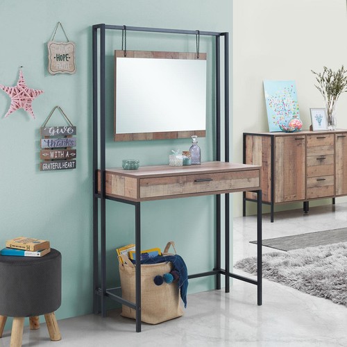 Rustic oak dressing table with - dressing,