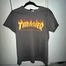 thrasher t shirt gray small