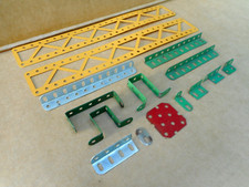 Stamped Meccano Yellow Braced Girders - Various  Angle Girders &Brackets Vintage