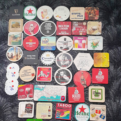 Mixed brands beer mats - brands,
