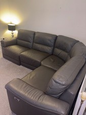 Charcoal grey leather corner