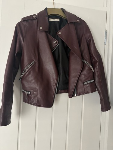 Mango burgundy faux leather - faux,