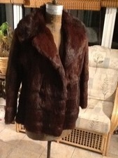 Real Coney Fur Jacket. Dark
