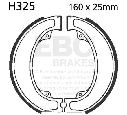 Ebc brake shoes h325 front - ebc,