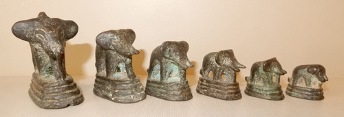 Antique bronze opium weights - antique,