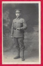 Sergeant Hemp British Army with swagger stick.  WWI Period. RPPC. Ref S25.