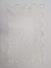 VINTAGE VICTORIAN WHITE CROCHET COTTON LACE DOILY PLACE MAT 12"X 18" £5.99 EACH