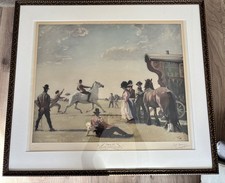 Large Framed Signed Print By Sir Alfred J Munnings. “Gypsy Life”