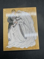 Stamp happen INC wooden rubber mounted craft stamp bride and groom