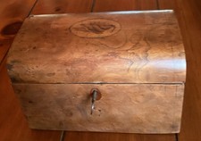 Antique Georgian Tea Caddy Conch Shell Inlaid Box English For Restoration