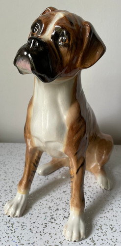 Large vintage ceramic boxer - vintage,