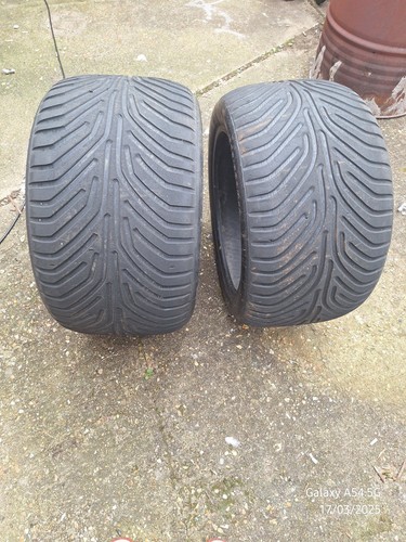 Pair dunlop racing tyres - of,