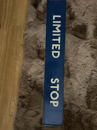 Old bus sign limited stop - bus,