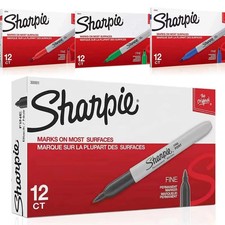 GENUINE Original Sharpie Black Marker Pens Fine Bullet Tip Permanent Markers 