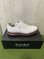 Footjoy Traditions Men's Golf Shoes White/Tan Leather, Size Medium, 9.5UK