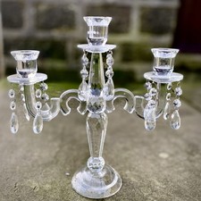 Crystal Glass Candelabra 3 Arm