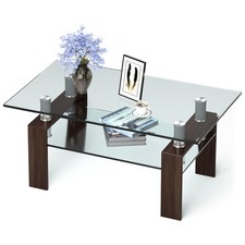 COSTWAY Rectangular Glass