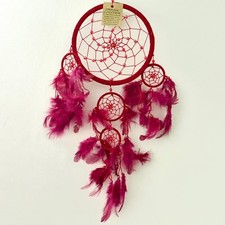 Large Red Suede Dream Catcher