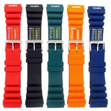 Tough PU SCUBA Divers Watch Strap ND Limits 18mm 20mm 22mm 24mm 5 Colours C038