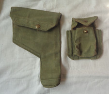 WW2 Webbing Pistol Holster & Ammo Pouch - Dated 1943