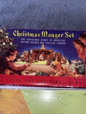 Vintage Christmas Manger Set . Card Cut Out Nativity Set. Still Sealed.un Opened