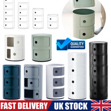 2-5Tier Storage Cabinet Round Drawer Bedside Cupboard Shelf Table Locker w/ Door