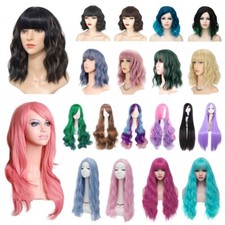 Hair Wig for Ladies Synthetic Straight Curly Wavy Cosplay Fancy Party Full Wigs