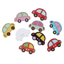 Multi coloured Wooden Car