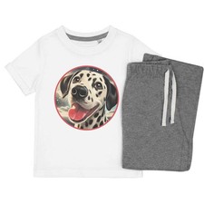 'Smiling Dalmation Dog' Kids Nightwear / Pyjama Set (KP051861)
