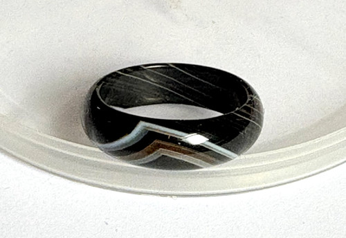 Black coloured banded - black, agate