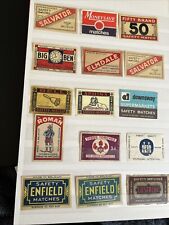 15 Vintage MATCHBOX LABELS