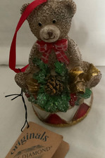 Vintage teddy bear tree decoration keep sake Resin Hanging ornament
