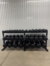 Hex Dumbbell 2.5kg-50kg Set & 3 Tier Rack Full Home Gym Weights Training