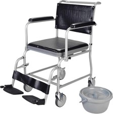 Mobile wheeled commode chair