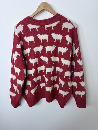 Joules jumper large white - large, red