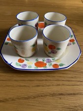 Antique Set Of Four Egg Cups On A Tray 