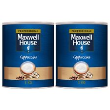 Maxwell House Cappuccino 2 x 1Kg Tins Instant Coffee Powder - 146 Servings total