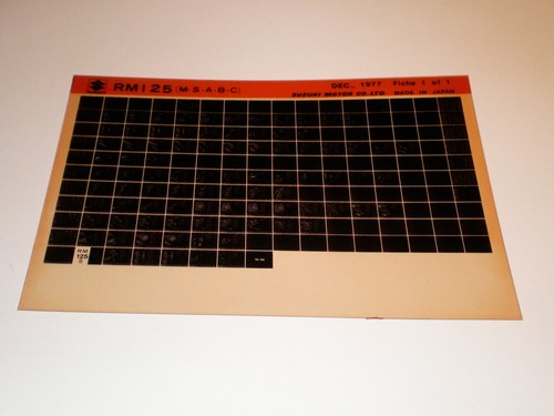 Microfiche spare parts catalog - parts,