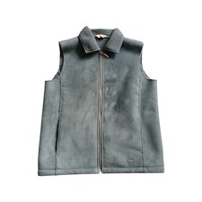 Vintage gilet faux suede blue