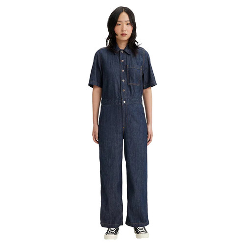 Levi dark blue denim short - blue,