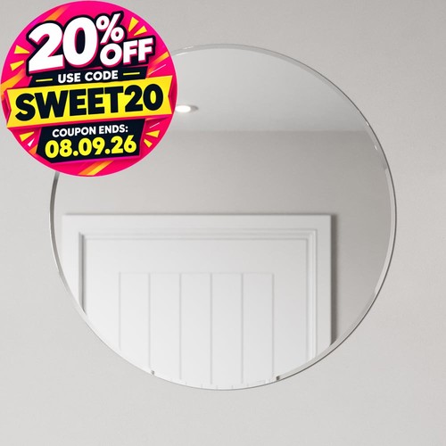 Round bevelled edge bathroom - bevelled,