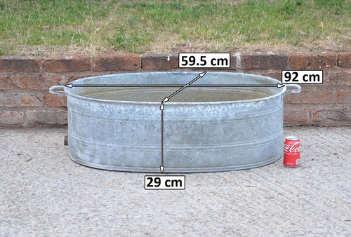 Vintage old galvanized bath - galvanized,