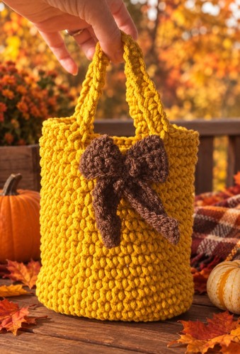 Handmade crochet autumn bag - crochet,