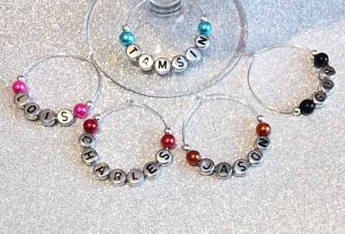Personalised wine glass - glass, charm