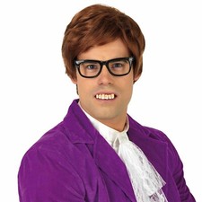 Men`s 60s Austin Powers Wig for Adult Movie Gigolo Spy Fancy Dress Costume