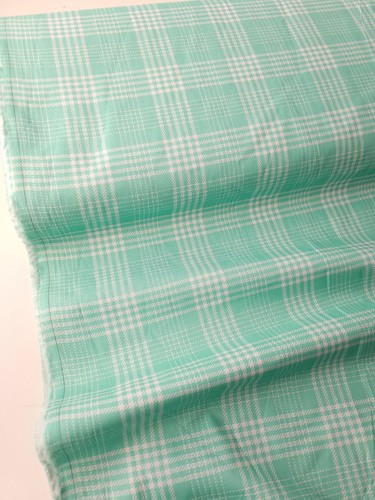 Mint green tartan 100 - mint, cotton